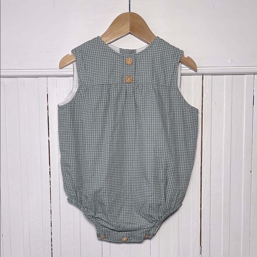 DBB COLLECTION 100% Cotton Neutral Sad Beige Boys Checkered Lined Bubble